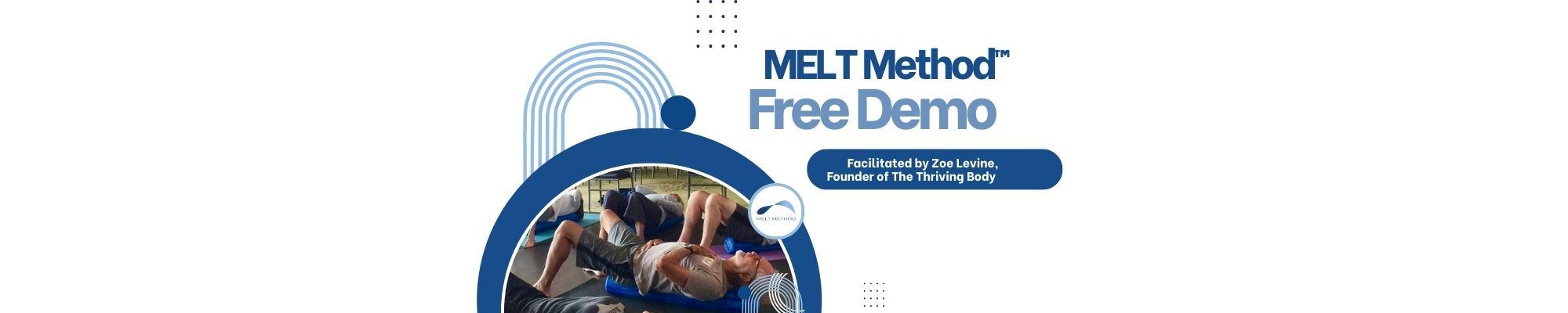 MELT Method Free Demo with graphic of older gentleman performing the exercise